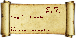 Sajgó Tivadar névjegykártya