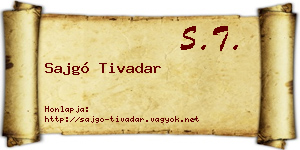 Sajgó Tivadar névjegykártya